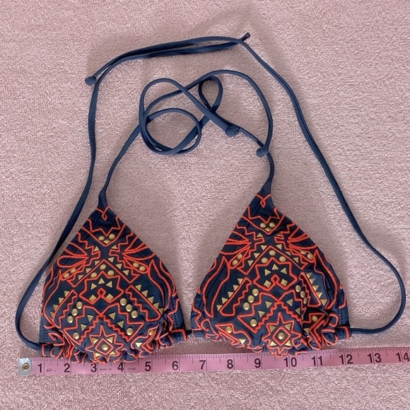 5/$25 Xhilaration Blue Orange Triangle Bikini Top M - Picture 6 of 6